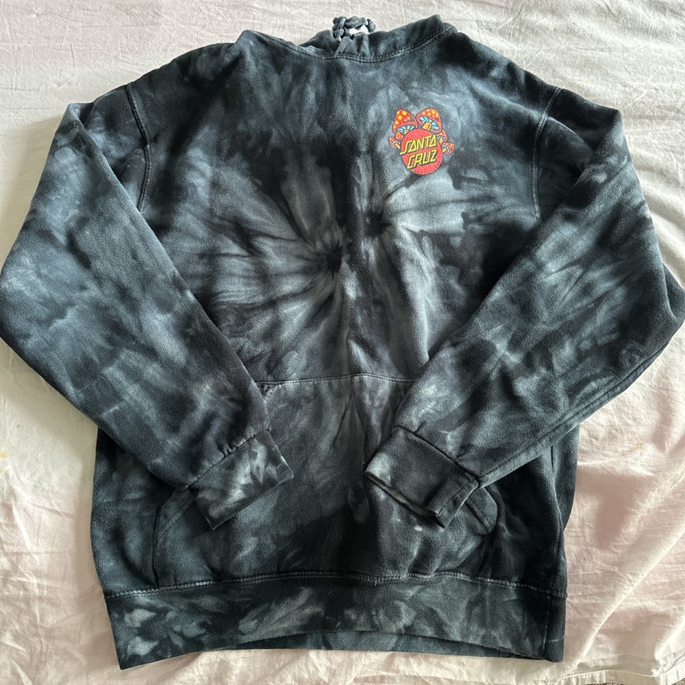 santa cruz skateboards mushroom tie dye hoodie